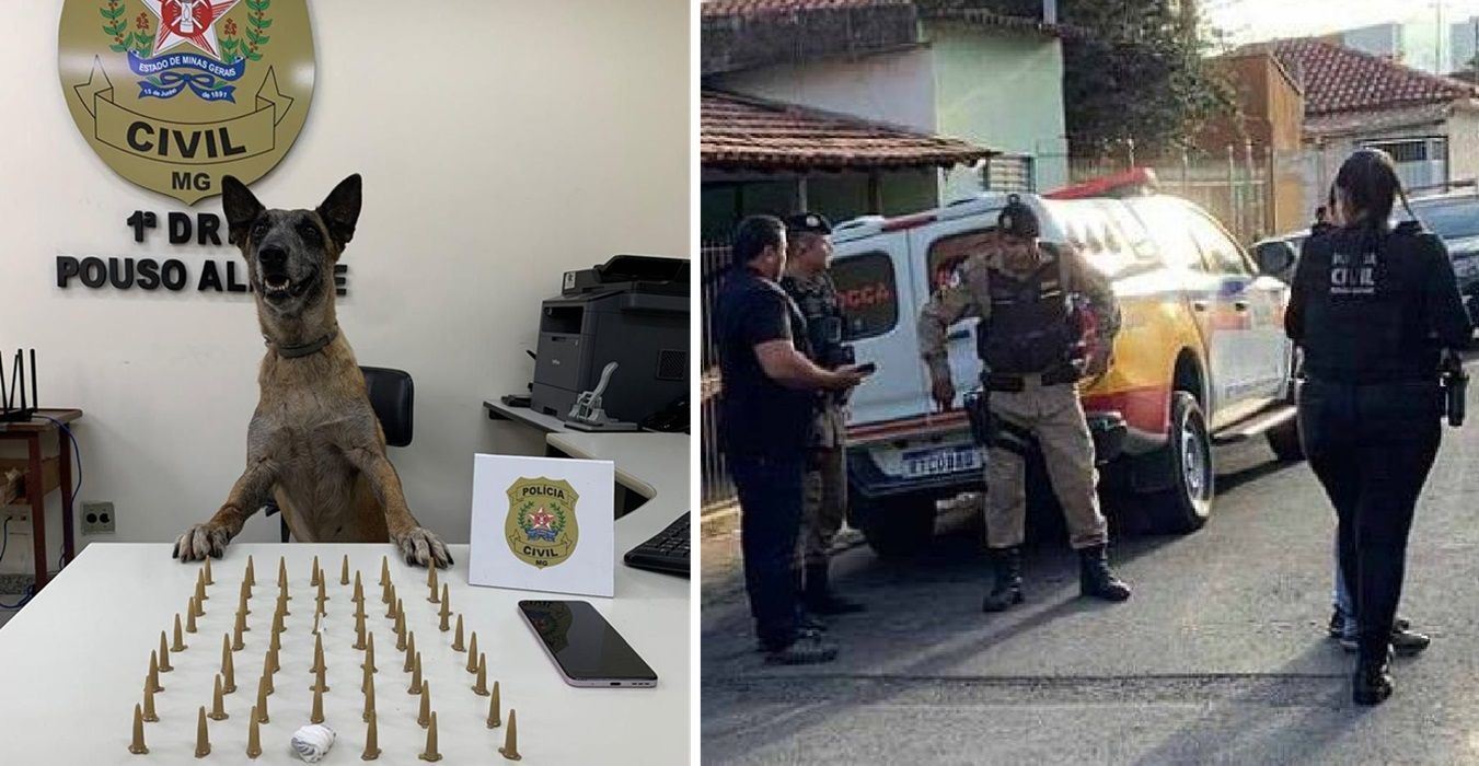 Avô distrai policiais enquanto neto joga pinos de cocaína no telhado do vizinho em MG