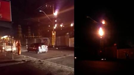 Transformador pegou fogo em avenida de Betim