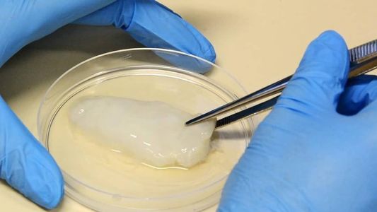 Trata-se de uma carne que nasce da própria célula da carne de frango, uma tecnologia que recria tecidos a partir da célula da galinha