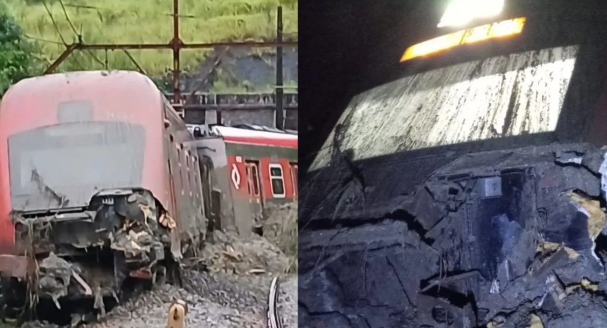 Chuvas em SP: deslizamento de terra causa descarrilhamento de trem da CPTM