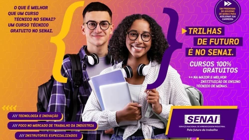 SENAI MG convoca todo mundo que estuda ou já terminou o ensino médio para participar do Programa Trilhas de Futuro