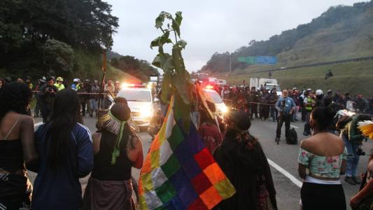 Tropa de Choque da PM liberou rodovia dos Bandeirantes após protesto contra o Marco Temporal
