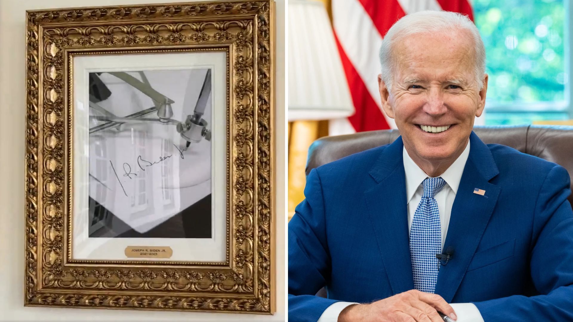 Trump troca foto oficial de Joe Biden na Casa Branca por imagem de caneta
