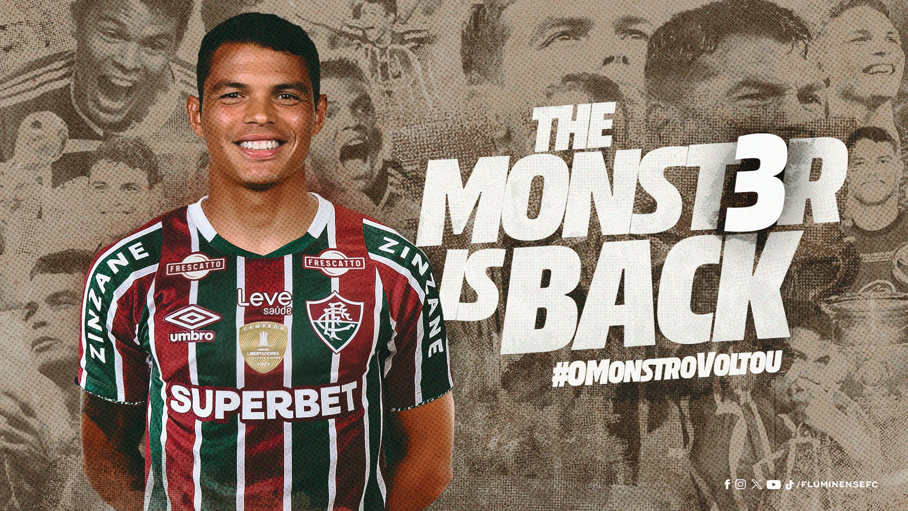 O Monstro voltou! Fluminense anuncia o retorno de Thiago Silva, após 16 anos