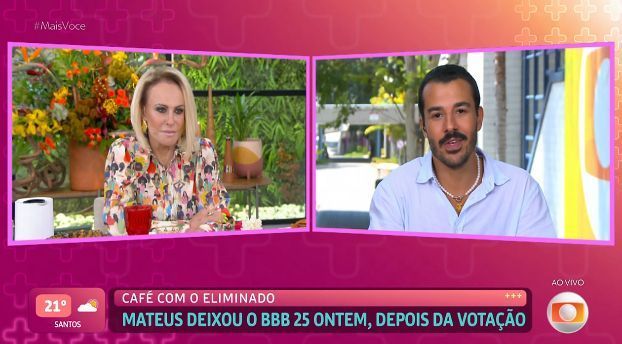 BBB 25: Ana Maria Braga desmascara Thamiris e Camilla para Mateus Pires