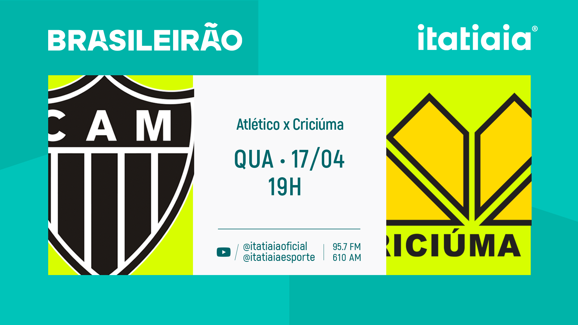 Atlético x Criciúma: assista, ao vivo, à transmissão da Itatiaia