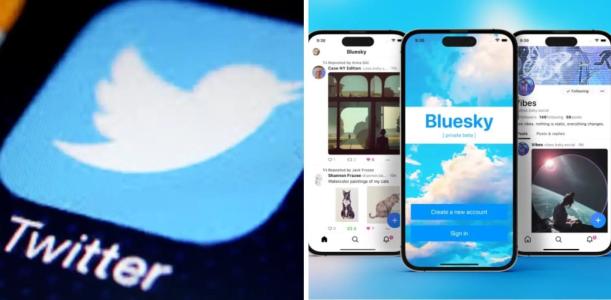 Fotos mostram Twitter e Bluesky