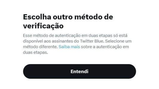 Twitter retira autenticação em duas etapas por SMS, mas mantém outras duas opções
