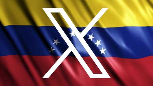Foto mostra a logo do X sobre a bandeira da Venezuela