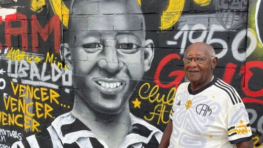 Ubaldo Miranda visitou mural em sua homenagem nos arredores da Arena MRV