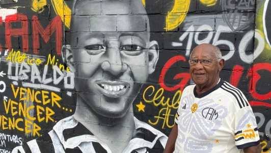 Ubaldo Miranda visitou mural em sua homenagem nos arredores da Arena MRV