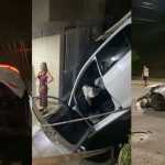Golf bate em Corolla e invade prédio na avenida Bandeirantes, no Sion, em BH