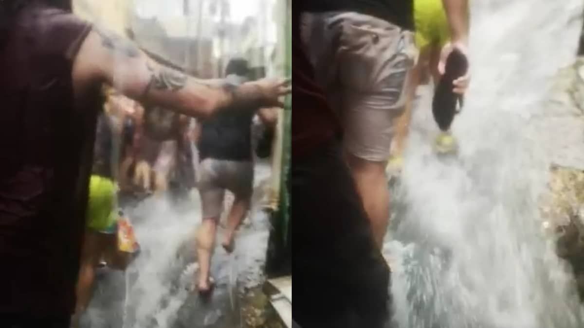 Vídeo: foliões enfrentam enxurrada em bloco nesse domingo