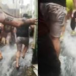 Vídeo: foliões enfrentam enxurrada em bloco nesse domingo