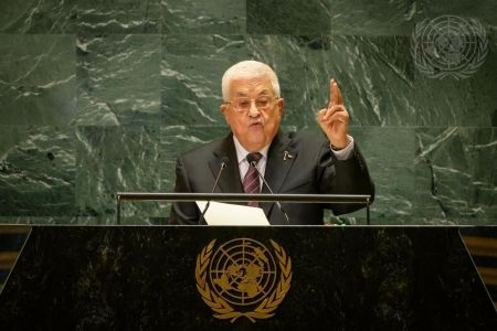 Mahmoud Abbas, Presidente do Estado da Palestina, discursa no debate geral da Assembleia Geral da ONU em 2024