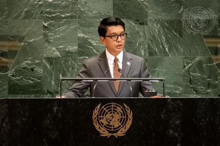 Andry Nirina Rajoelina, Presidente da República de Madagascar, discursa no debate geral da octogésima sessão da Assembleia Geral.