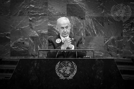 Benjamin Netanyahu, primeiro-ministro do Estado de Israel, discursa na Assembleia Geral da ONU