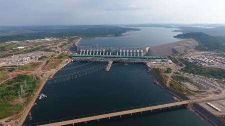 Imagem aérea da usina hidrelétrica Belo Monte, no Pará