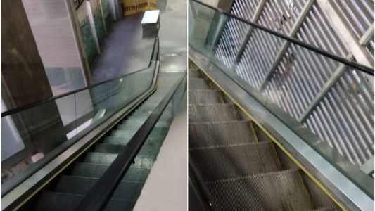 Usuários compartilharam imagens mostrando que as escadas rolantes estão paradas
