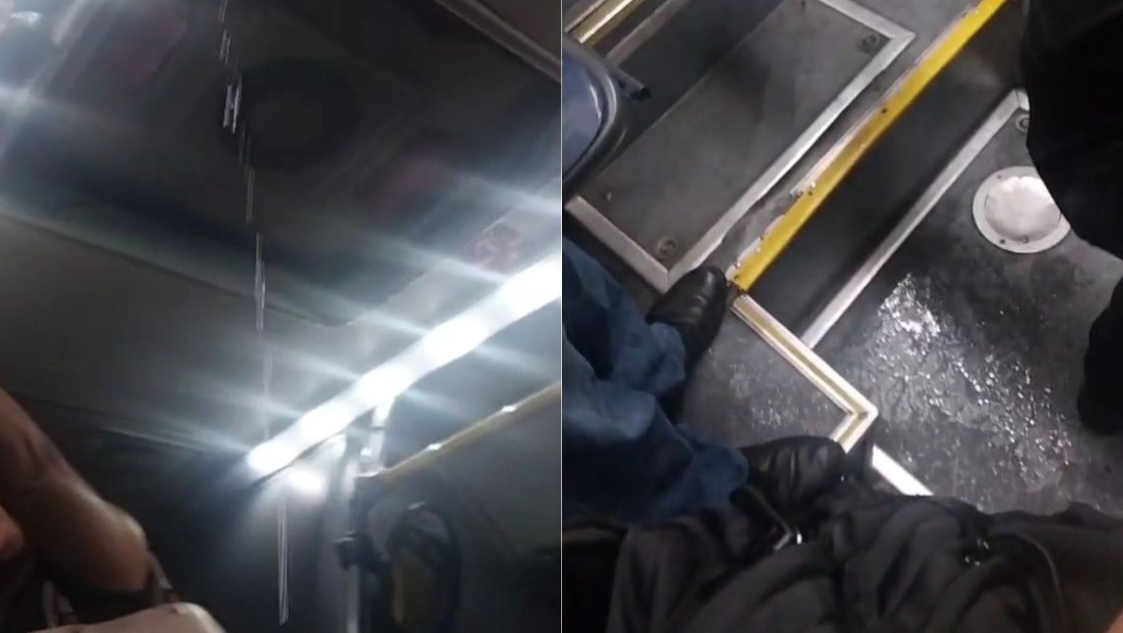 Usuários registram 'chuva' dentro de ônibus em BH: 'Estou sentada, mas embaixo de uma goteira'