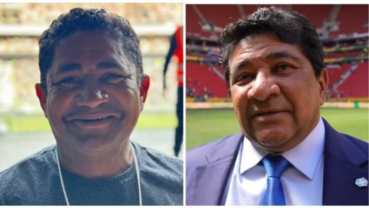 Valdeci Soares, funcionário da Arena MRV, e Ednaldo Rodrigues, presidente da CBF