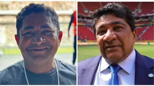 Valdeci Soares, funcionário da Arena MRV, e Ednaldo Rodrigues, presidente da CBF