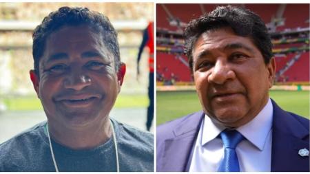Valdeci Soares, funcionário da Arena MRV, e Ednaldo Rodrigues, presidente da CBF