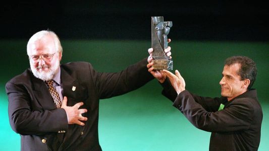 Vanderlei Cordeiro de Lima e Polyvios Kossivas durante o Prêmio Brasil Olímpico