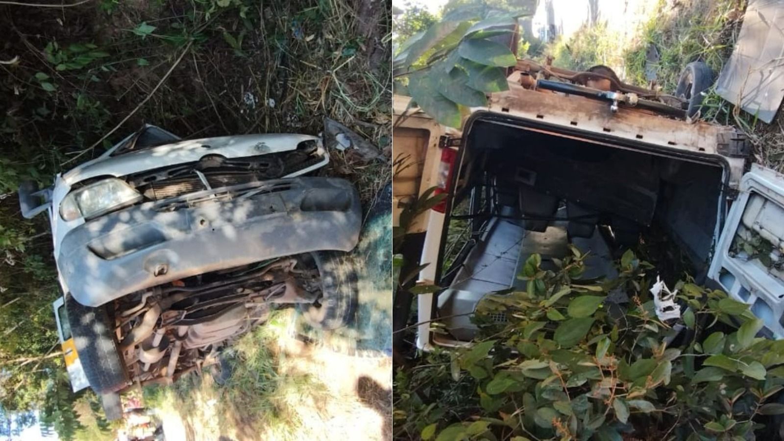 Van escolar com 12 crianças capota após ser atingida por galho de árvore em Minas