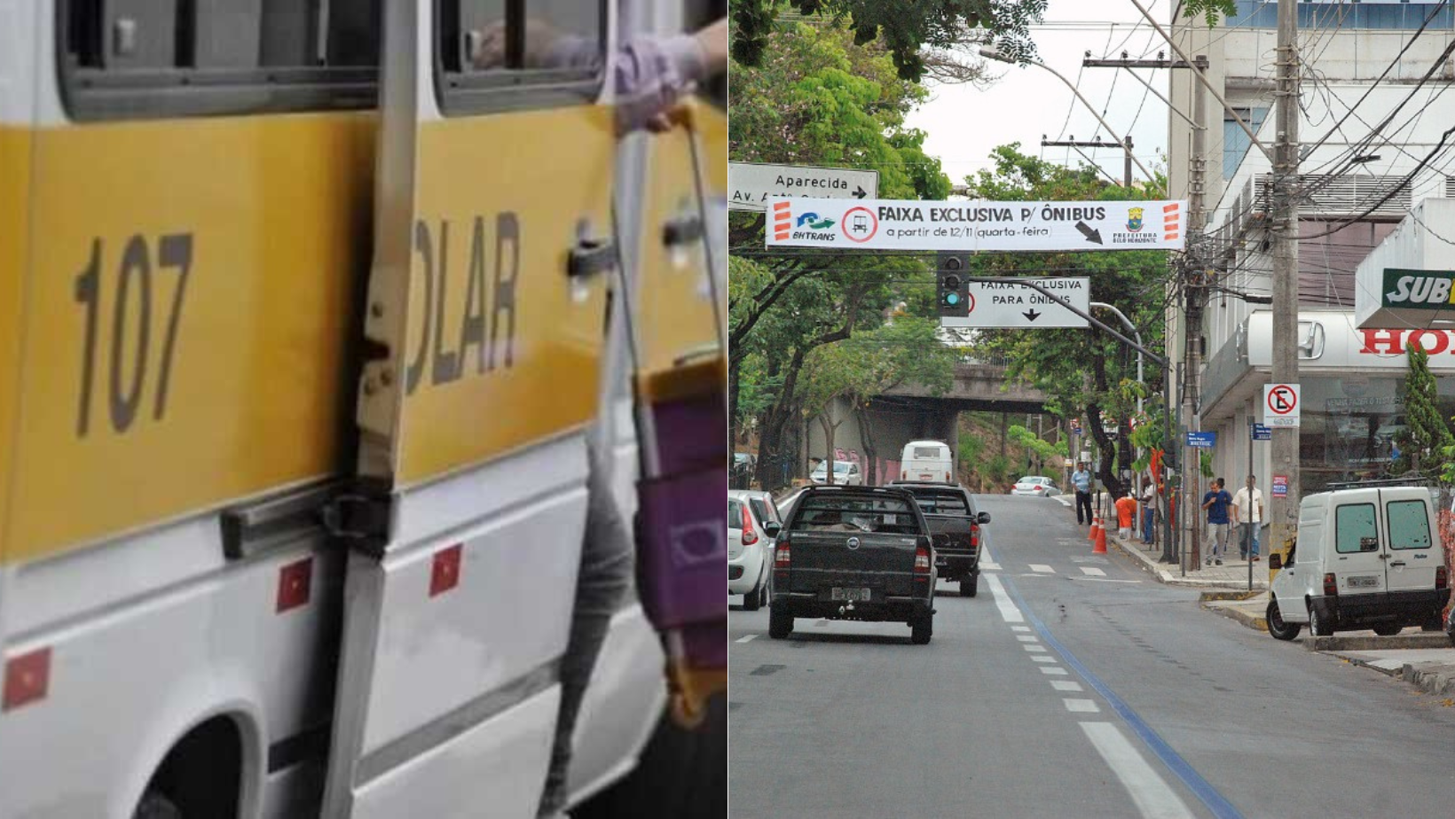Van escolares já podem usar faixa exclusiva de ônibus em BH; saiba onde