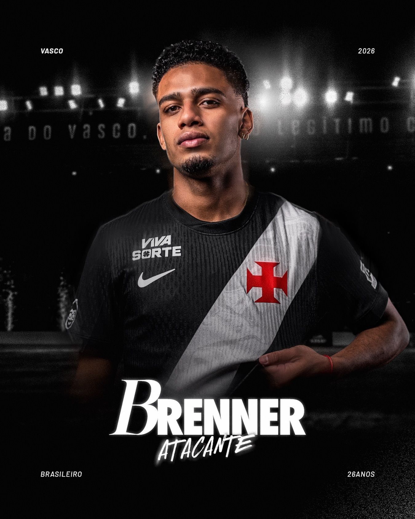 Vasco anuncia a contratação do atacante Brenner, ex-São Paulo