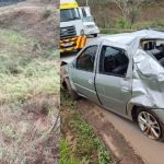 Vídeo: médico se salva após carro cair em barranco e ficar destruído em Minas