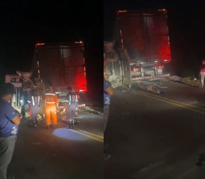 Caminhões batem e matam dois motoristas na MGC-120, na Grande BH