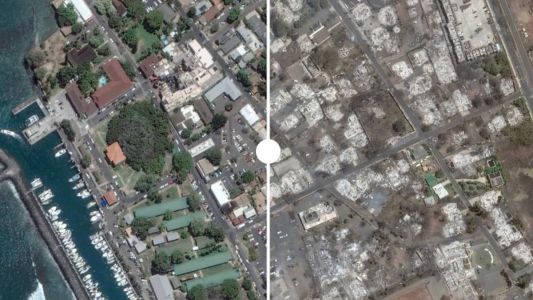 Veja antes e depois do parque público de Lahaina, no Havaí