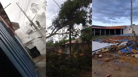Vendaval causou destruição em Capitão Enéas, no Norte de Minas