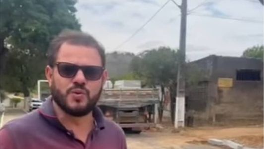 Vereador Léo de Areias (PL) durante agenda em Ribeirão das Neves