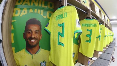 Vestiário da Seleção Brasileira no Mangueirão antes do confronto desta sexta contra a Bolívia, em Belém