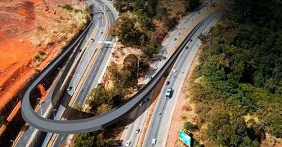 Viaduto em formato de ferradura a ser construído em Nova Lima