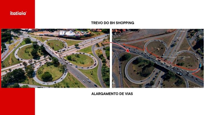 Foto mostra como ficará o trevo do BH Shopping após as alterações