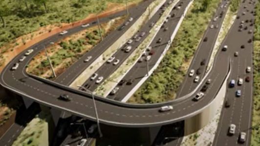 Foto mostra projeto de novo viaduto ligando a BR-356 e a MG-030