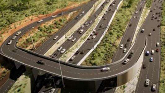 Foto mostra projeto de novo viaduto ligando a BR-356 e a MG-030