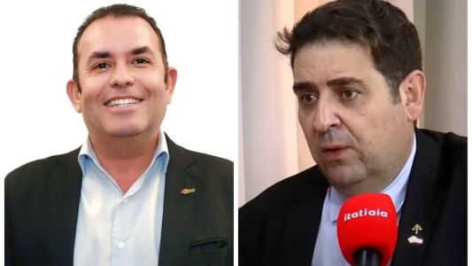 Vice-presidente da AMM, Hideraldo Henrique (MDB) e presidente da AMM, Marcos Vinícius Bizarro (PSDB)