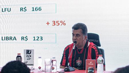 Presidente do Vitória explica decisão durante entrevista coletiva