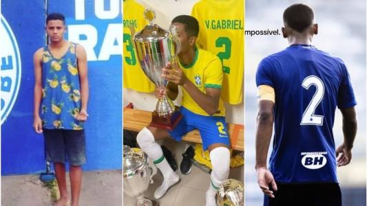 Victor Gabriel na chegada ao Cruzeiro, pela Seleção Brasileira e em ação no Cruzeiro