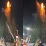 Vídeo: árvore de Natal pega fogo dois dias após inauguração em praça