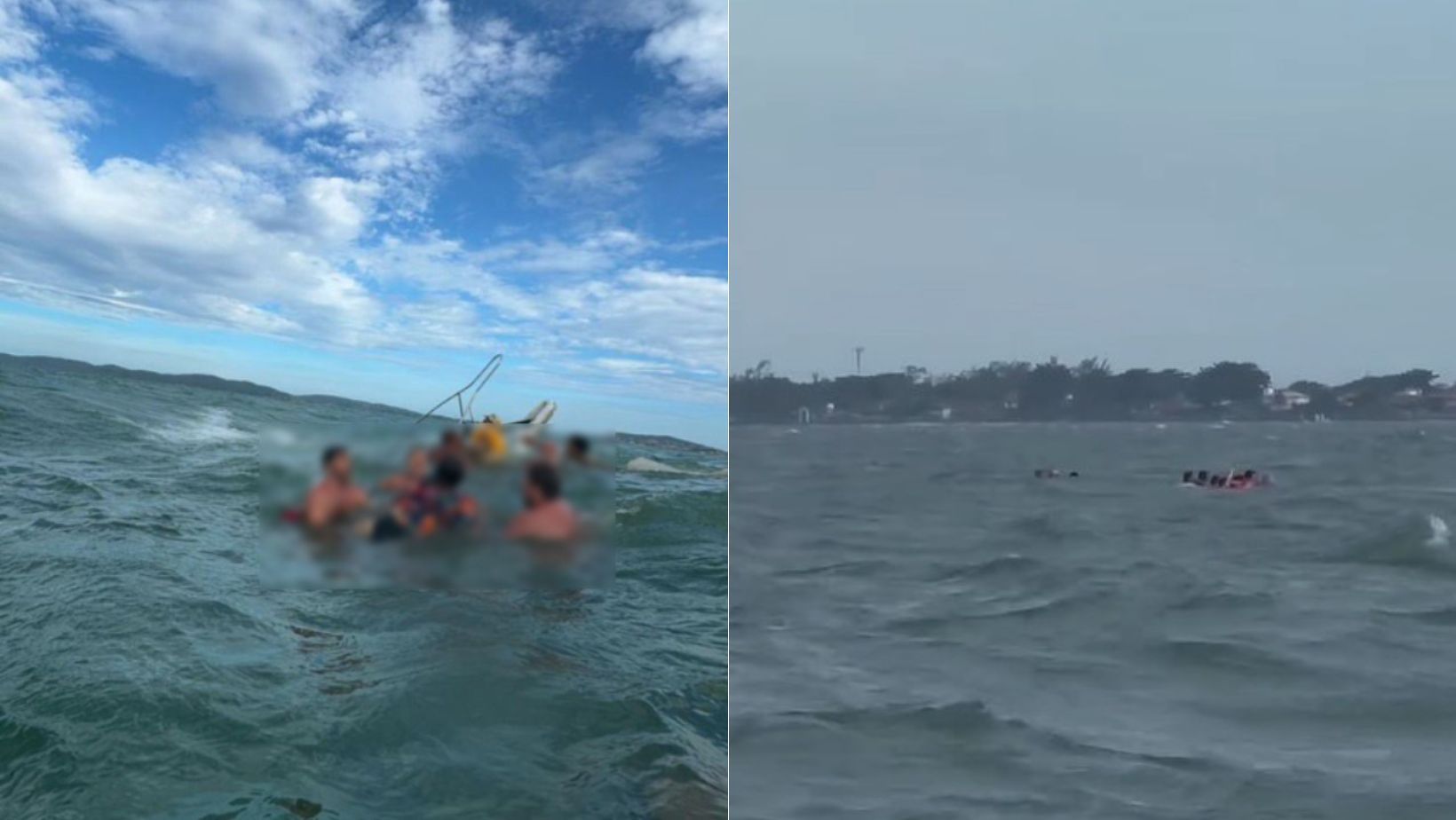 Vídeo: barco naufraga com condutor e 18 passageiros em Búzios, no RJ