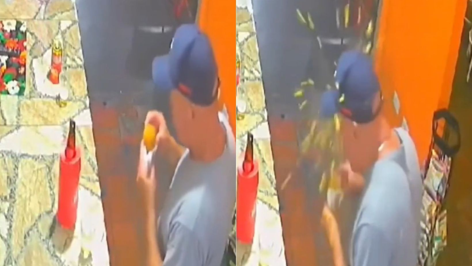 Vídeo: coxinha explode em rosto de cliente e recheio voa no teto: 'parecia pneu estourando'