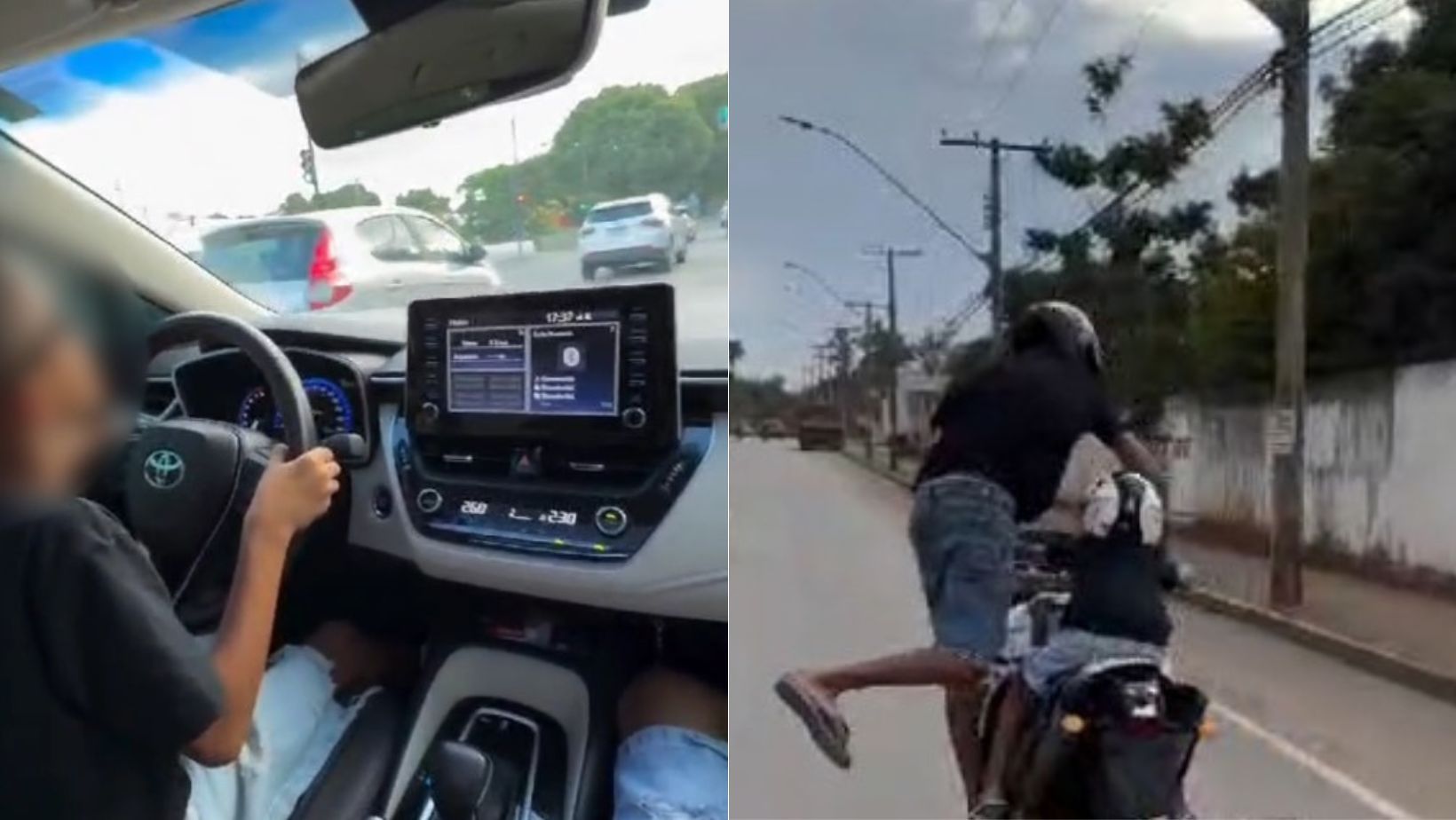 Vídeo: criança é flagrada dirigindo carro e moto em Montes Claros; PC investiga o caso