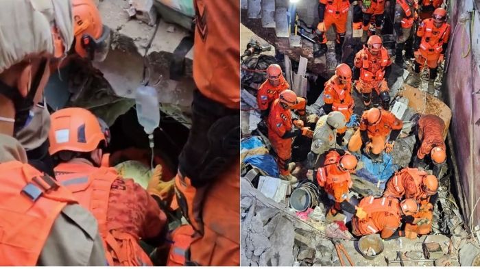 Vídeo: criança pede socorro e é resgatada com vida após desabamento no Rio: 'Mãe, me tira daqui' Vídeo: criança pede socorro e é resgatada com vida após desabamento no Rio: 'Mãe, me tira daqui'