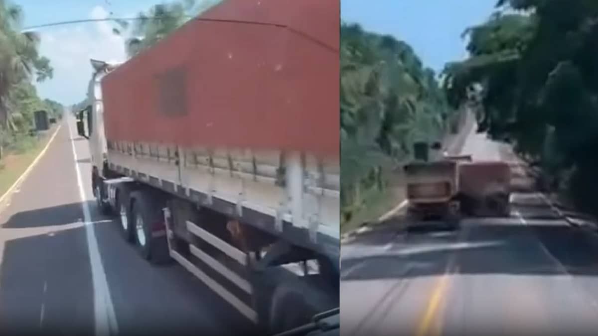 Vídeo: caminhoneira filma o próprio acidente após ser fechada pelo irmão em rodovia